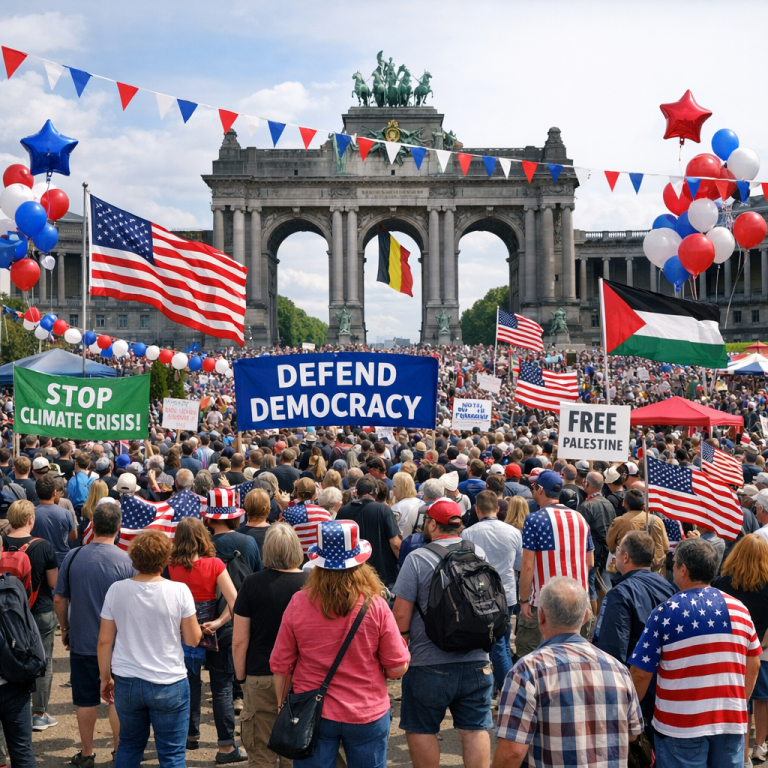 Brussels Hosts US Independence Celebration Amid Protests